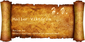 Haller Viktória névjegykártya